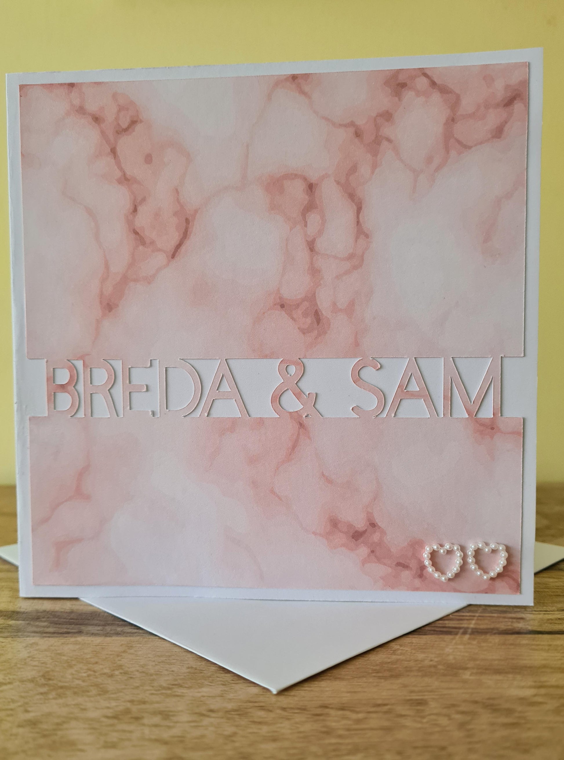 These personalised cards are ideal gifts for Anniversary's, Wedding's, Valentines Day and more.  Fully Customisable and perfect for personalising with couples names.