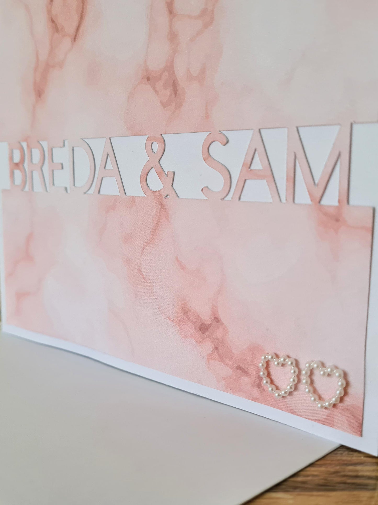 These personalised cards are ideal gifts for Anniversary's, Wedding's, Valentines Day and more.  Fully Customisable and perfect for personalising with couples names.